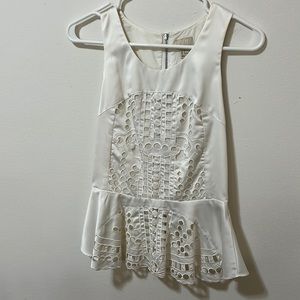 Satin cutout peplum top